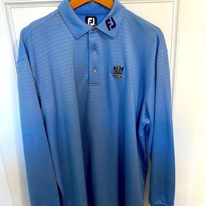 Rare Footjoy Long Sleeve Lisle Striped Polo